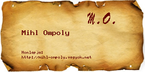 Mihl Ompoly névjegykártya